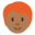 person, medium-dark skin tone, red hair